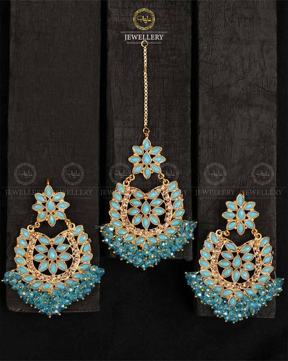 Gajra Earrings Tika -2165-Golden Nayab Jewellery
