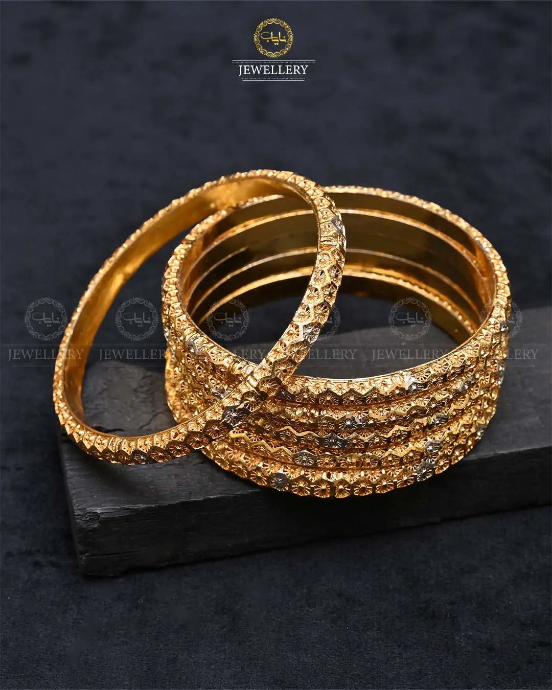 Gold Look 6 pcs Bowl Bangles-2258 Nayab Jewellery