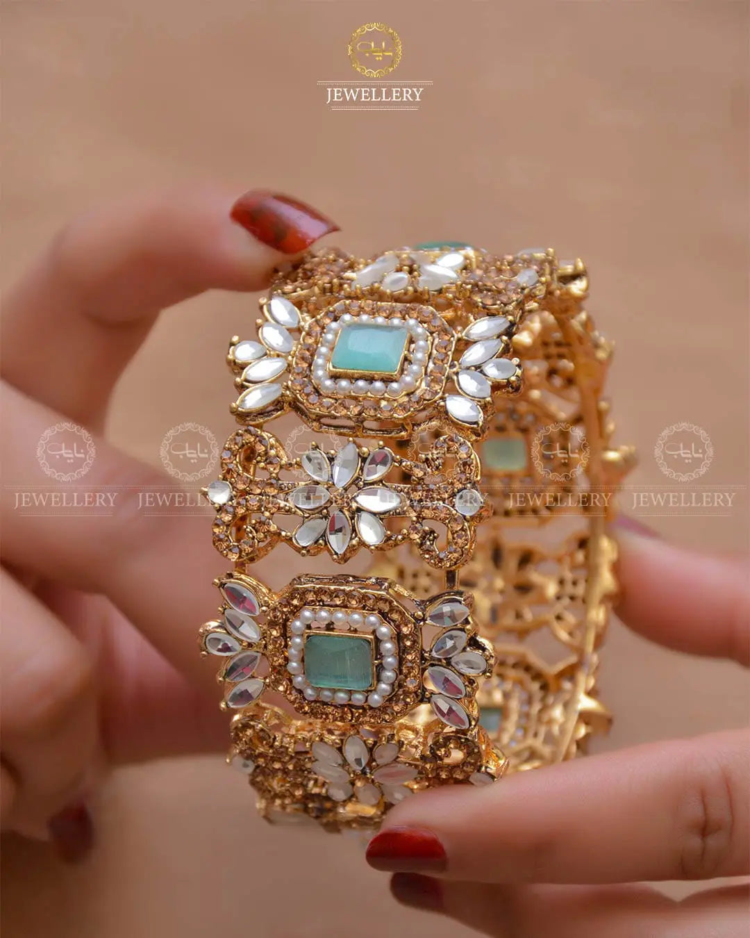 Gold Look Kundan kangan (Each) NJ -1663 Nayab Jewellery