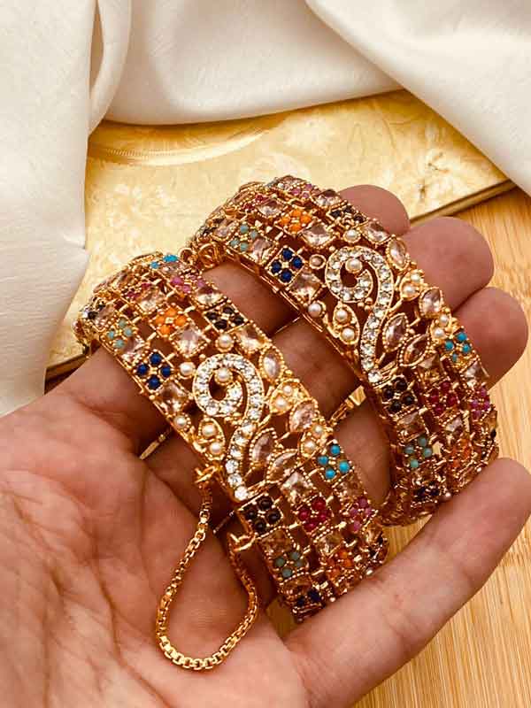 Gold Polish Openable Bangles NJ-1598