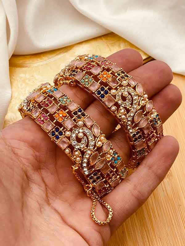 Gold Polish Openable Bangles NJ-1598