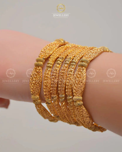 Gold Shine  6 pcs Bangles set NJ-1636 Nayab Jewellery