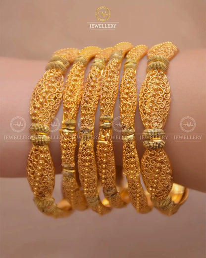 Gold Shine  6 pcs Bangles set NJ-1636 Nayab Jewellery