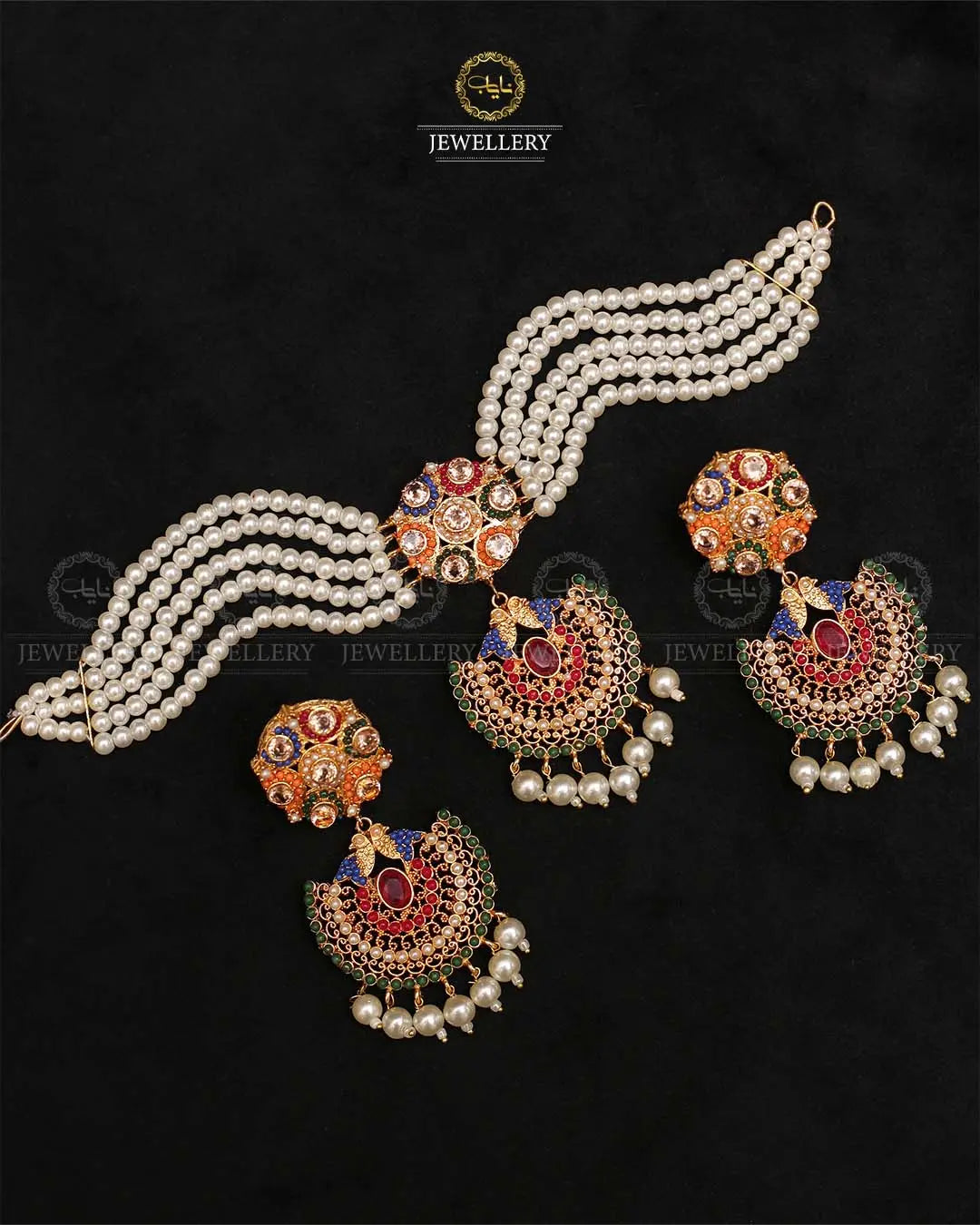 HASEEN Noratan Chokar set Chokar set with Hoops-2334 Nayab Jewellery