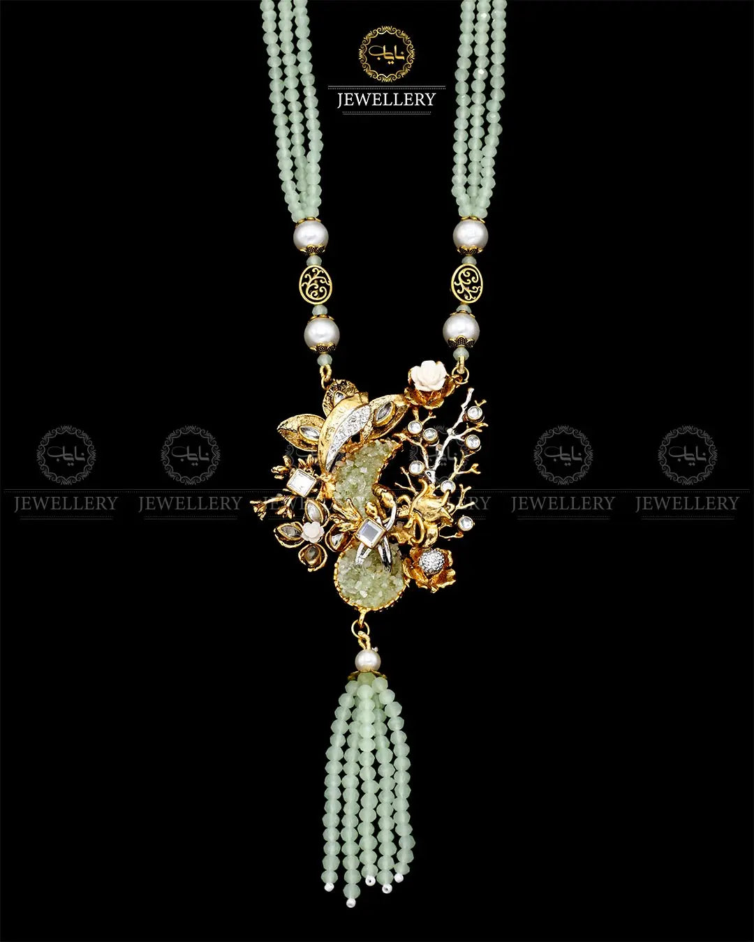 Hand Made Crush Mala (without Earrings) NJ-1744 Nayab Jewellery