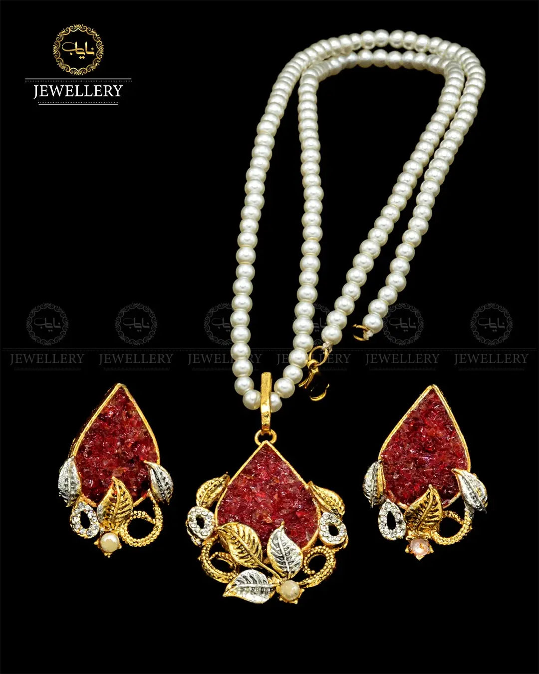 Hand made Crush Locket set NJ-1817 Nayab Jewellery