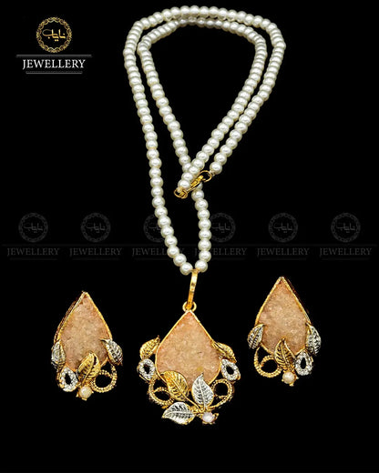 Hand made Crush Locket set NJ-1817 Nayab Jewellery