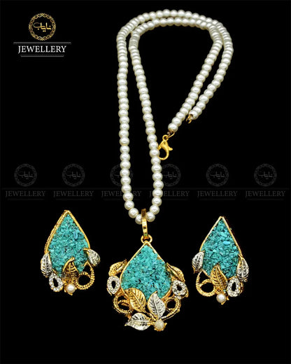 Hand made Crush Locket set NJ-1817 Nayab Jewellery