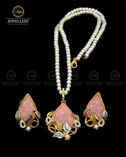 Hand made Crush Locket set NJ-1817 Nayab Jewellery