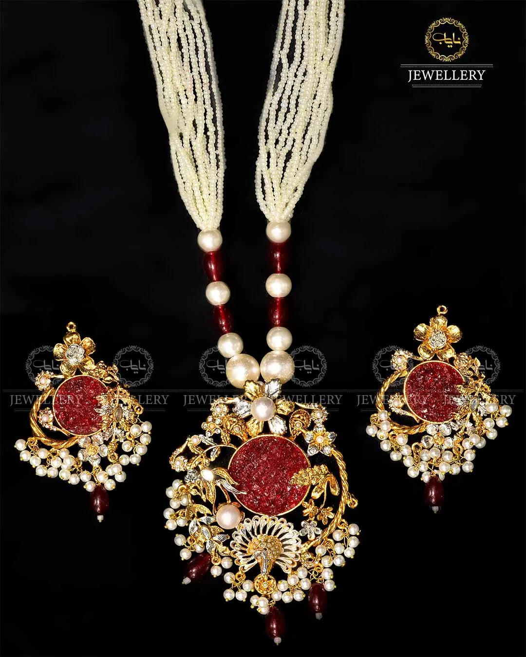 Hand made Crush Mala set NJ- 1675 Nayab Jewellery