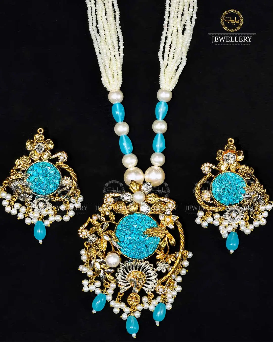 Hand made Crush Mala set NJ- 1675 Nayab Jewellery