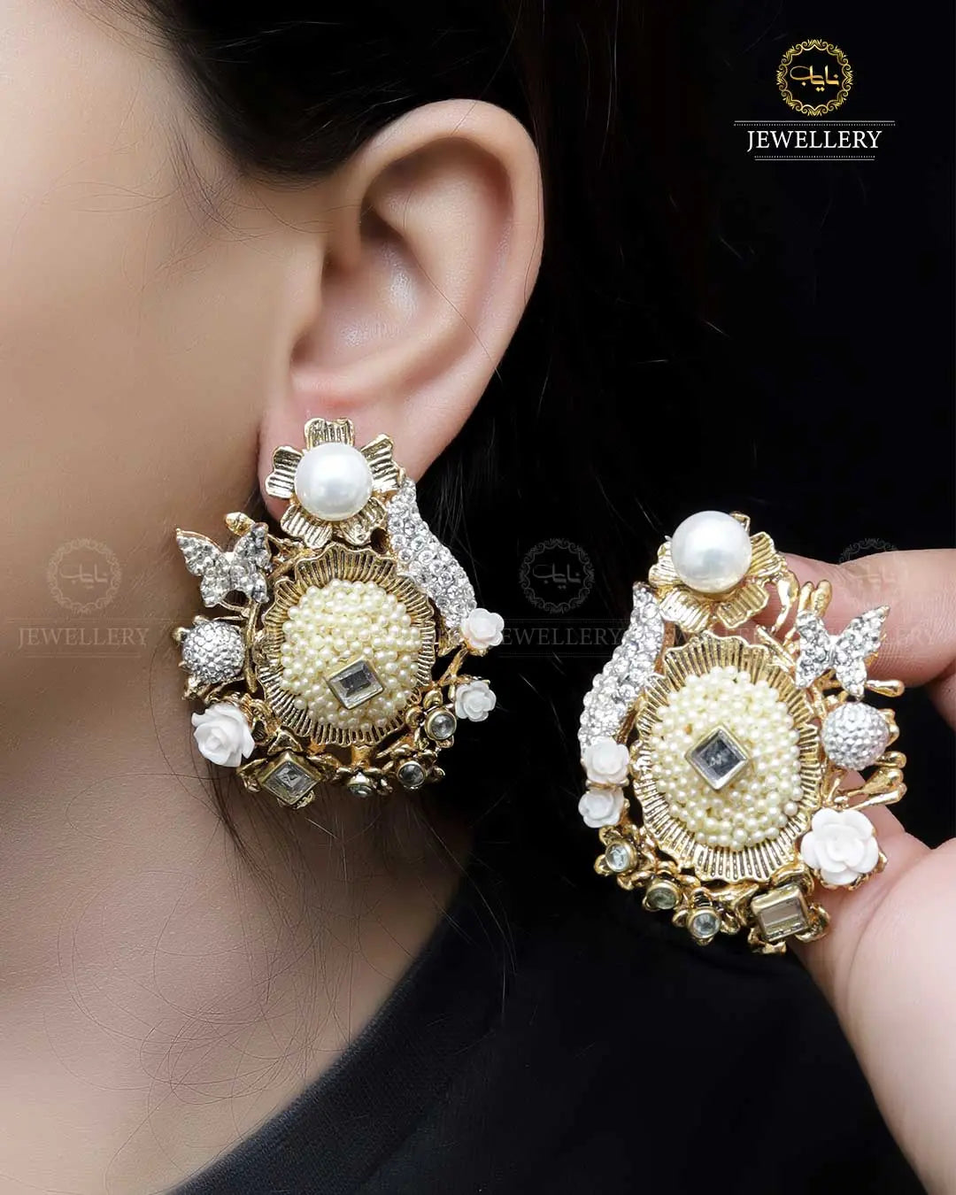 Hand made Designer Tops Earrings NJ-1769 Nayab Jewellery