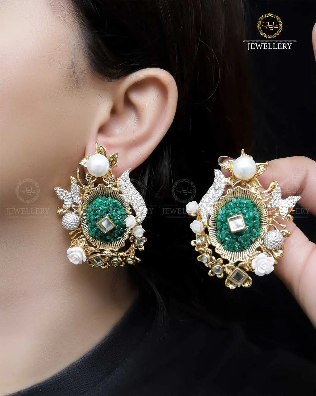 Hand made Designer Tops Earrings NJ-1769 Nayab Jewellery