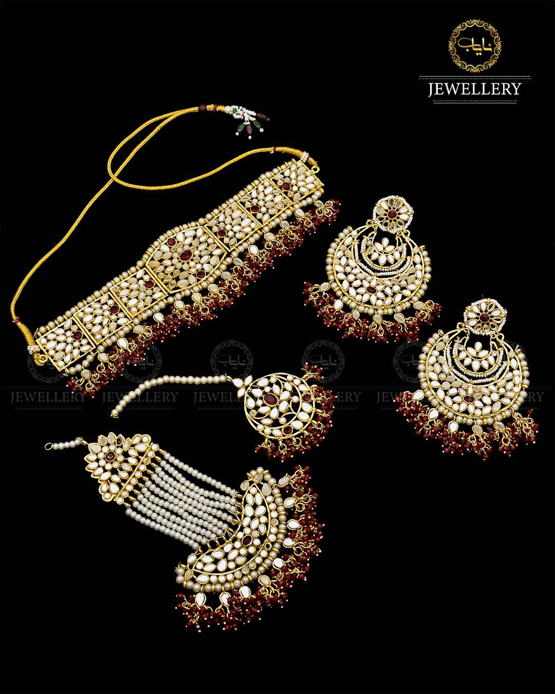 Hand made Kundan Bridal set NJ- 1652 Nayab Jewellery