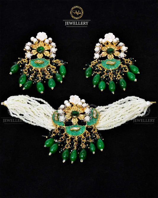 Handmade Crush Chokar Necklace set NJ -1677 Nayab Jewellery