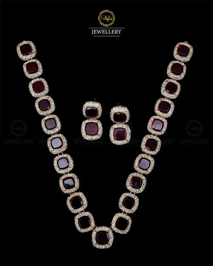 High quality Ayeza Khan Doublet Stones Mala with Tops -1947-G Nayab Jewellery