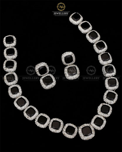 High quality Ayeza Khan Doublet Stones Mala with Tops -1947-Siver Nayab Jewellery