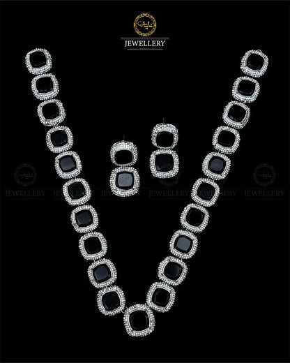 High quality Ayeza Khan Doublet Stones Mala with Tops -1947-Siver Nayab Jewellery