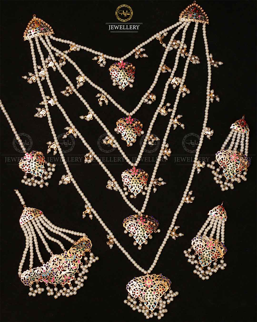 Hyedrabadi 5 Lara Bridal set (5pcs)-2124 Nayab Jewellery