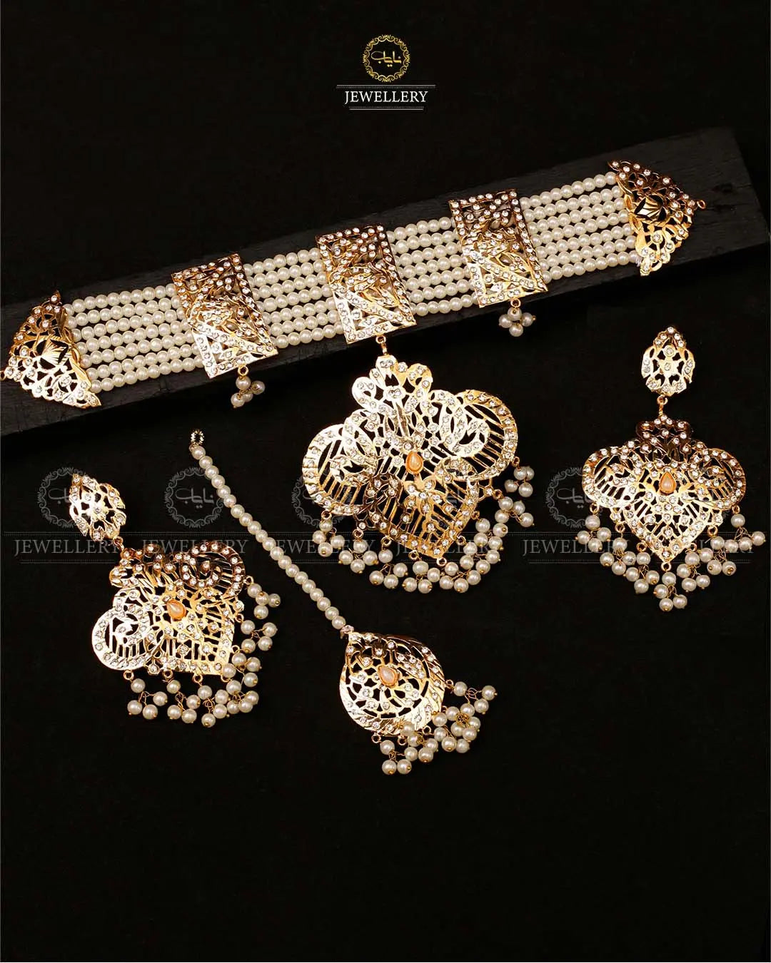 Hyedrabadi Chokar set with Tika-2153 Nayab Jewellery