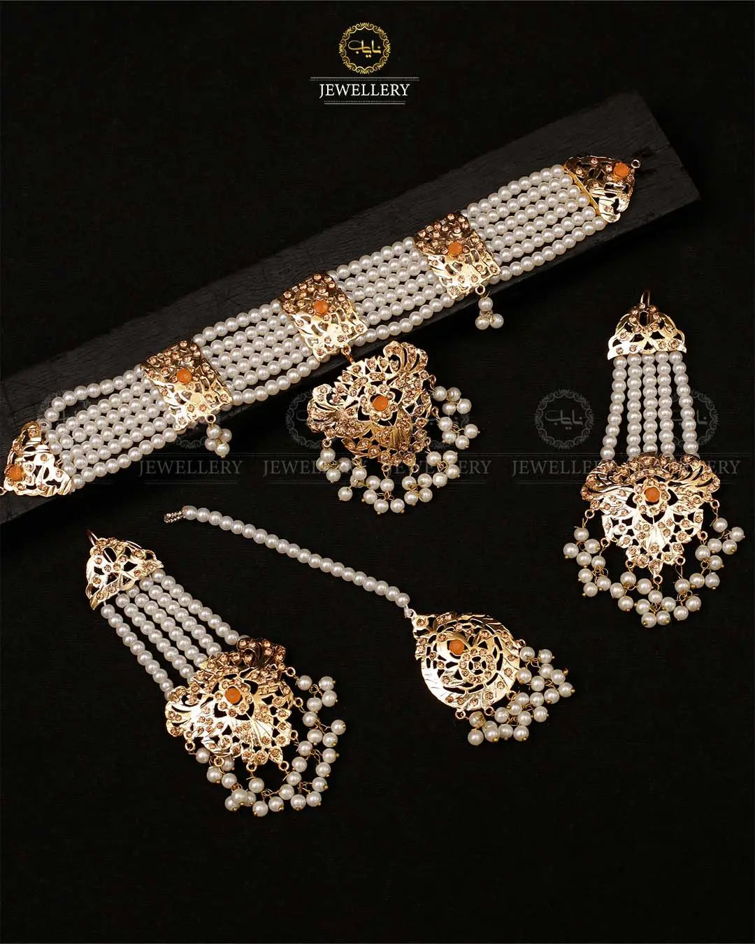 Hyedrabadi chokar set with Tika NJ-1872 Nayab Jewellery