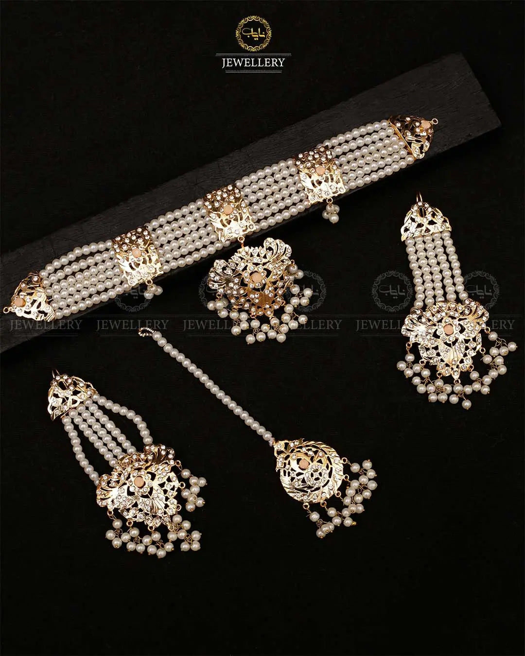 Hyedrabadi chokar set with Tika NJ-1872 Nayab Jewellery