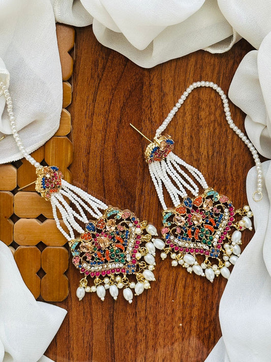 Hand Made Noratan Earrings with Sahara-2807 Nayab Jewellery