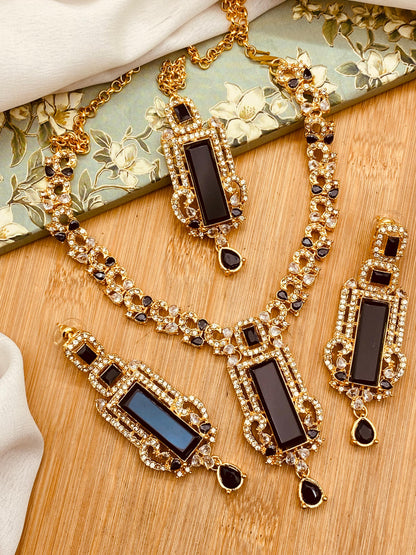 BISMA zarcon Necklace set-2818-Golden