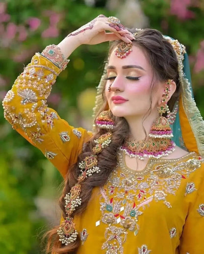 Noratan Bridal Necklace set with Sahara jhumka Tika-2821