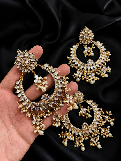 Big size Kundan Baali Tika set-2790