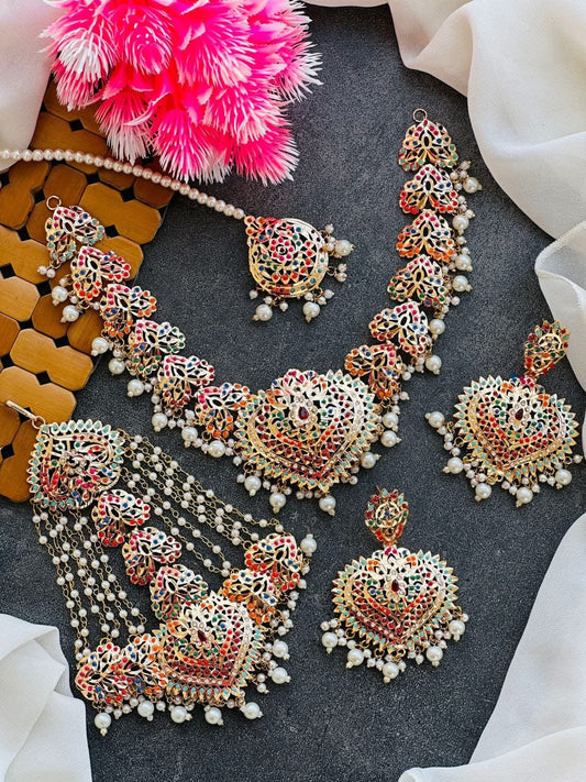 Gold plated Hyedrabadi Bridal Necklace set-2753 Nayab Jewellery