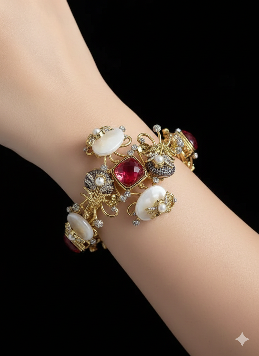 Turkish Doublet Stones with Seep Stylish Bracelet NJ-1762