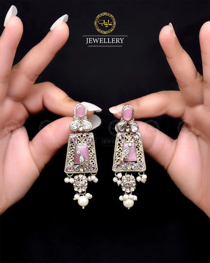 Egyptian Earrings  NJ-1756-Silver Nayab Jewellery
