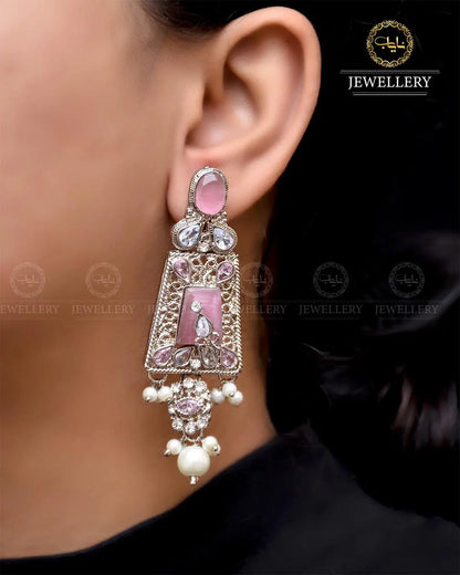 Egyptian Earrings  NJ-1756-Silver Nayab Jewellery