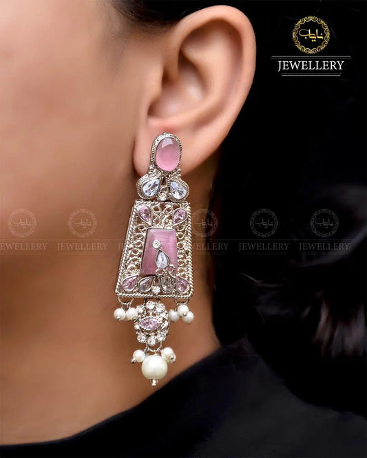 Egyptian Earrings  NJ-1756-Silver Nayab Jewellery