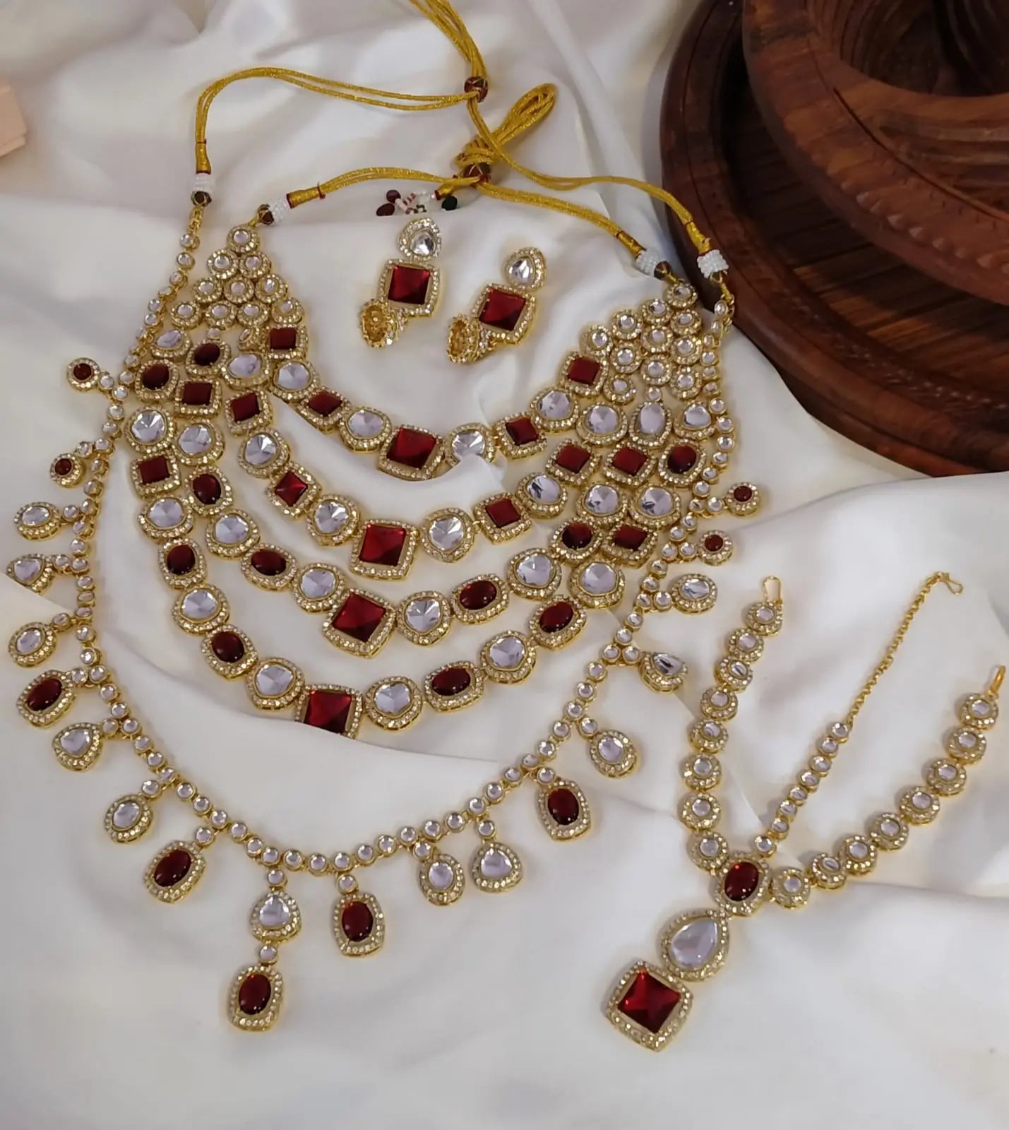 Indian preeniti Chopra necklace maala & matha patti Bridal set-1926 Nayab Jewellery