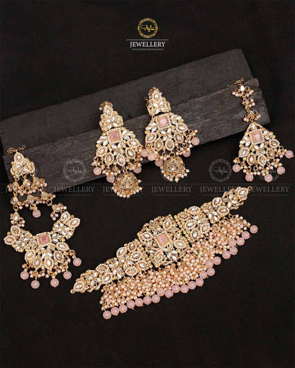 Janan 5 pcs Bridal set-2116-Golden Nayab Jewellery