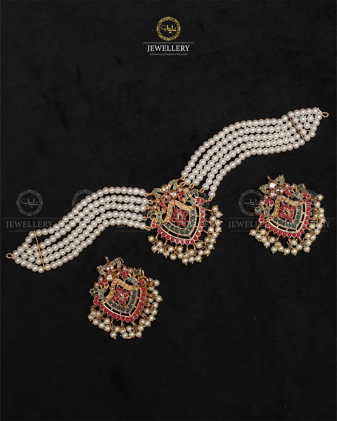 Jasmine Noratan Chokar set -2219 Nayab Jewellery