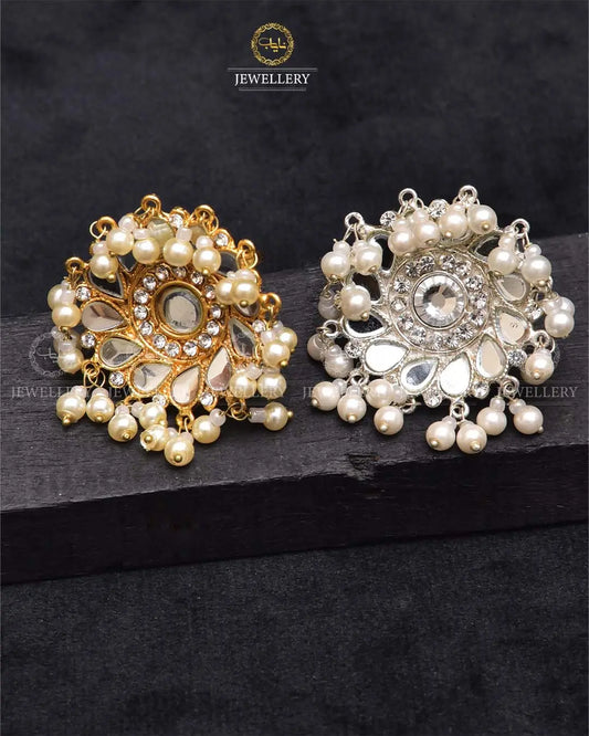 Kundan Adjustable Ring-2284 Nayab Jewellery