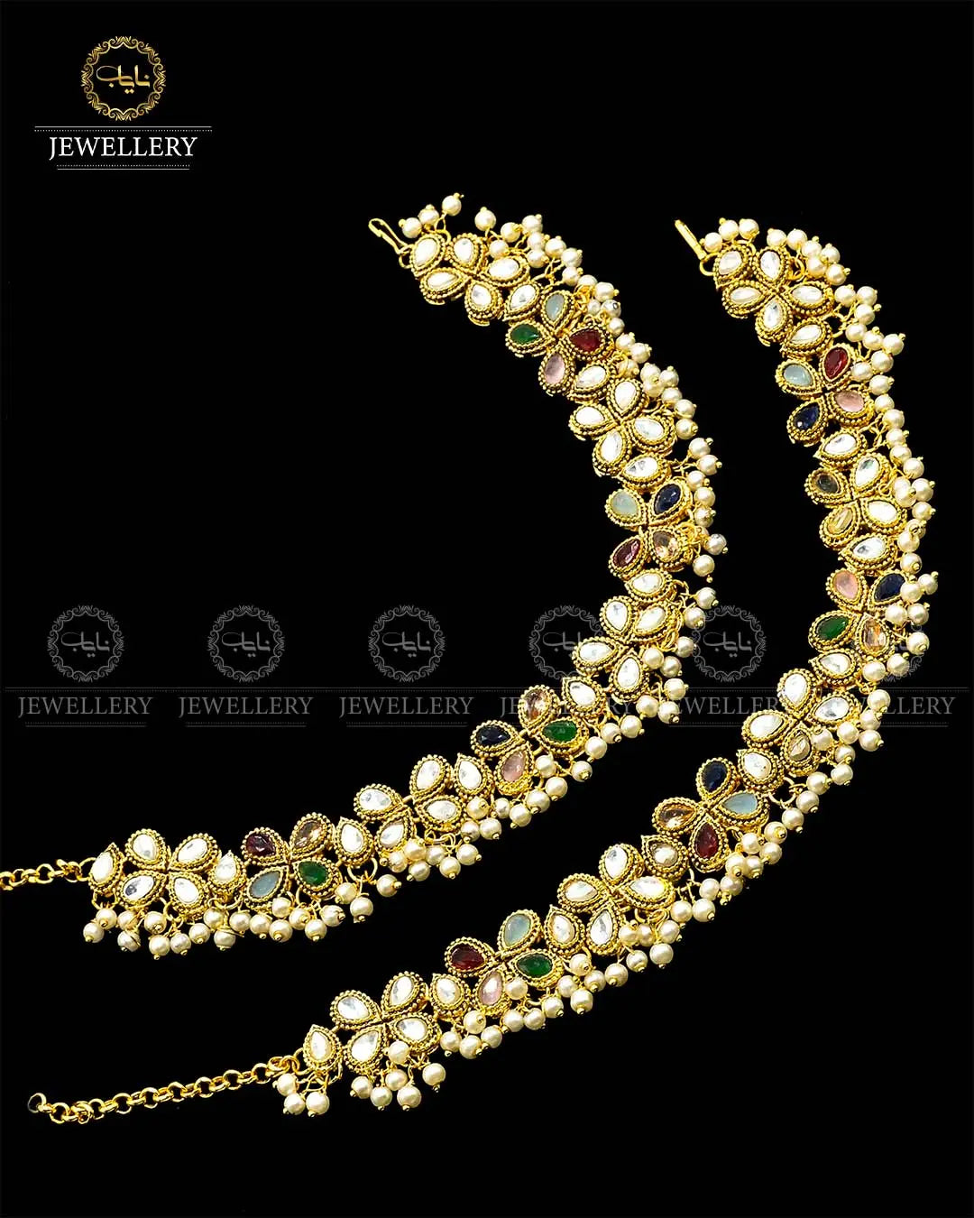 Kundan Anklets (Pazaib) Pair NJ - 1685 Nayab Jewellery