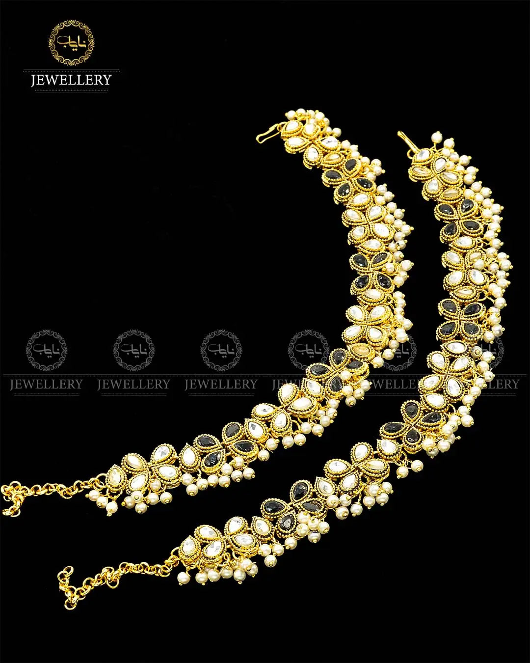 Kundan Anklets (Pazaib) Pair NJ - 1685 Nayab Jewellery