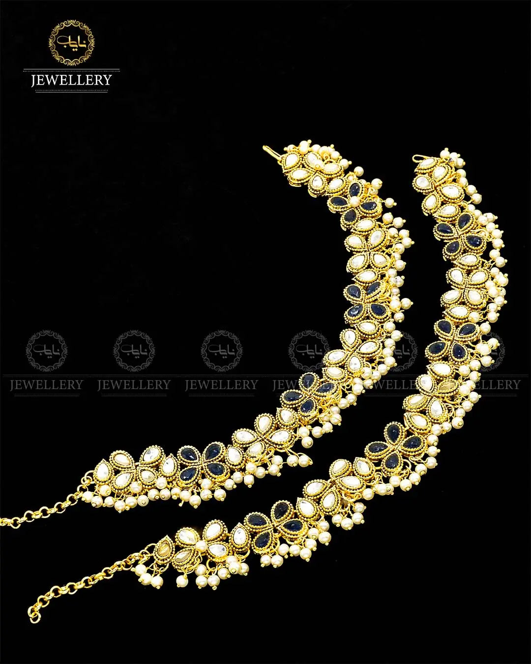 Kundan Anklets (Pazaib) Pair NJ - 1685 Nayab Jewellery