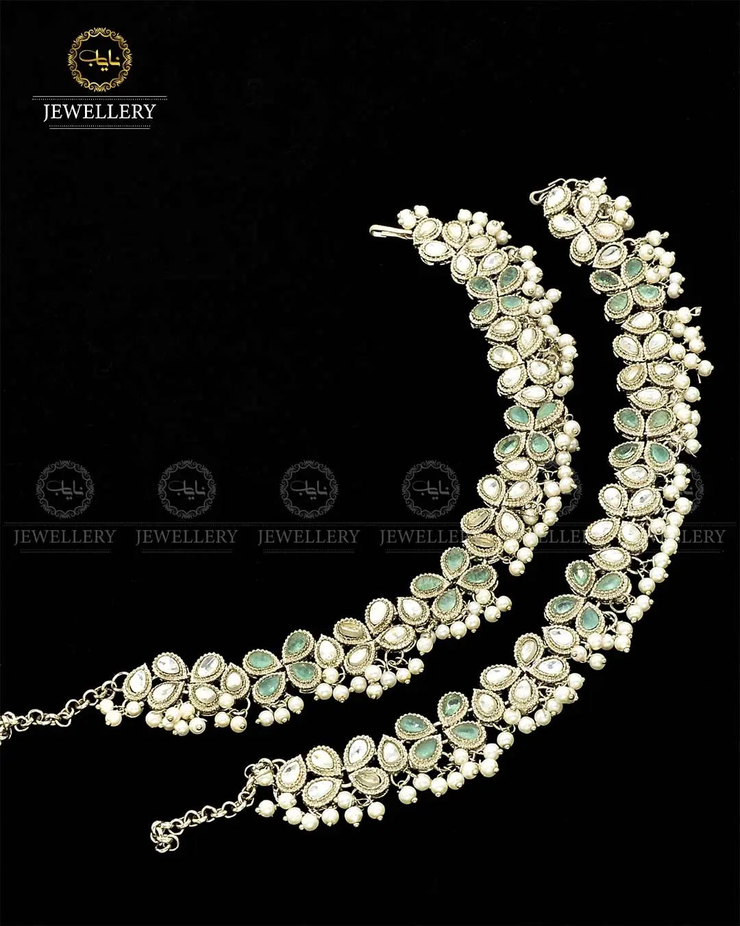 Kundan Anklets (Pazaib) Pair NJ - 1685-S Nayab Jewellery