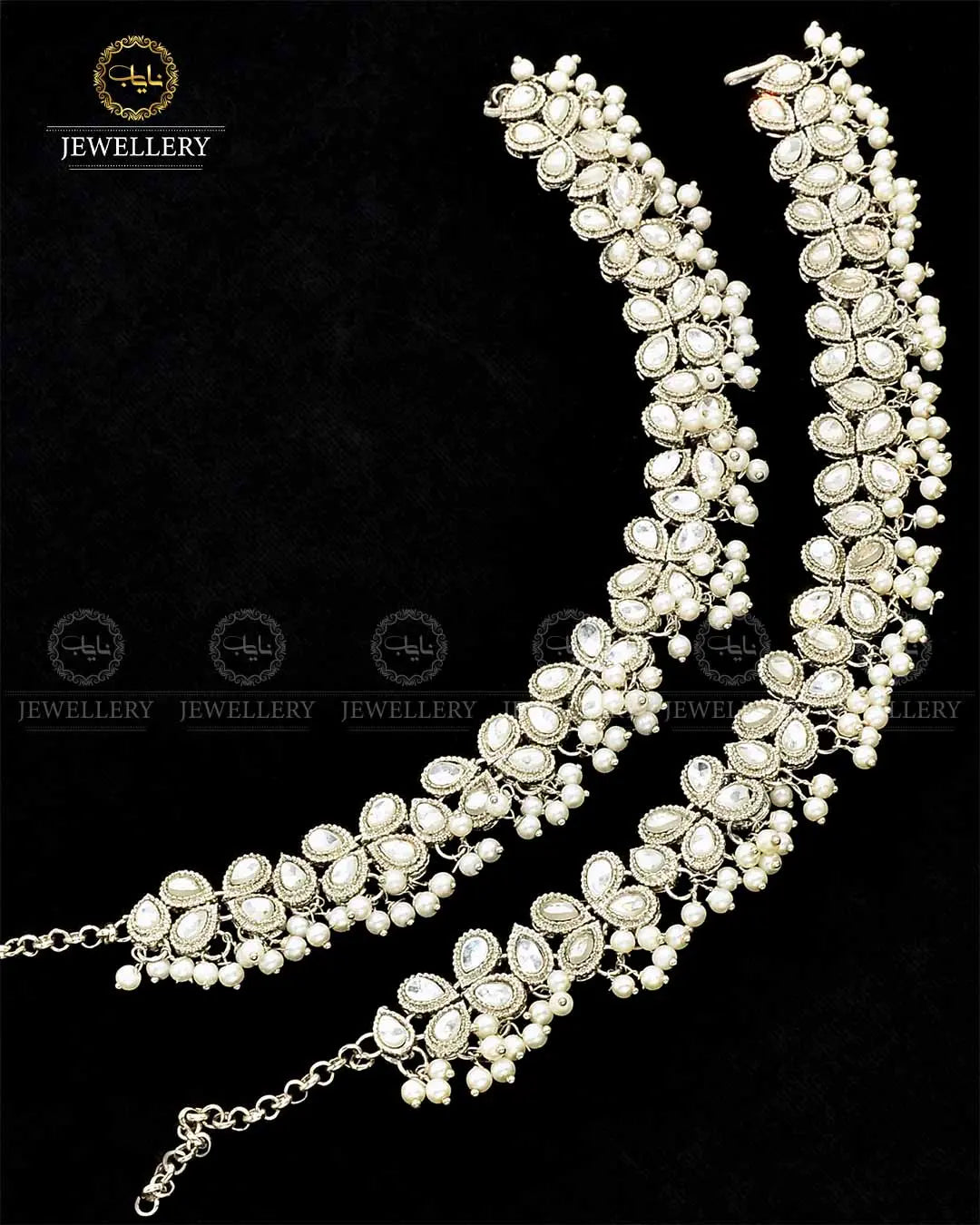 Kundan Anklets (Pazaib) Pair NJ - 1685-S Nayab Jewellery