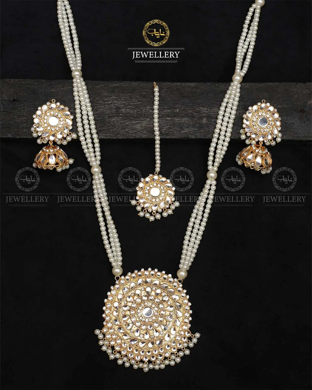 Kundan Mala set with jhumka tika-2376 Nayab Jewellery