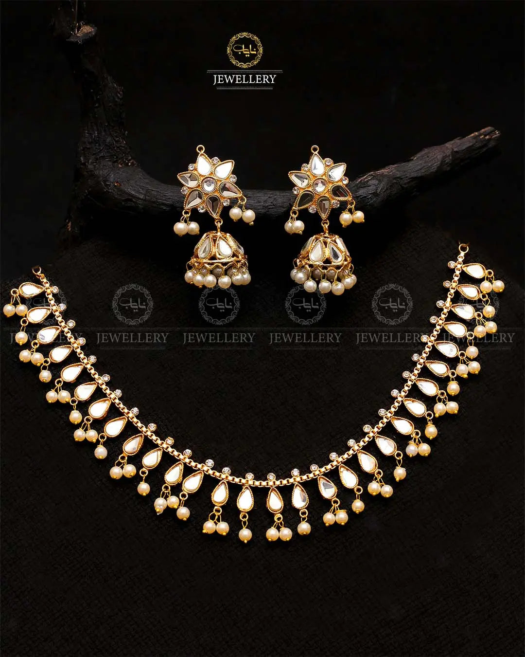 Kundan Mirror Chokar NJ-1294 Nayab Jewellery