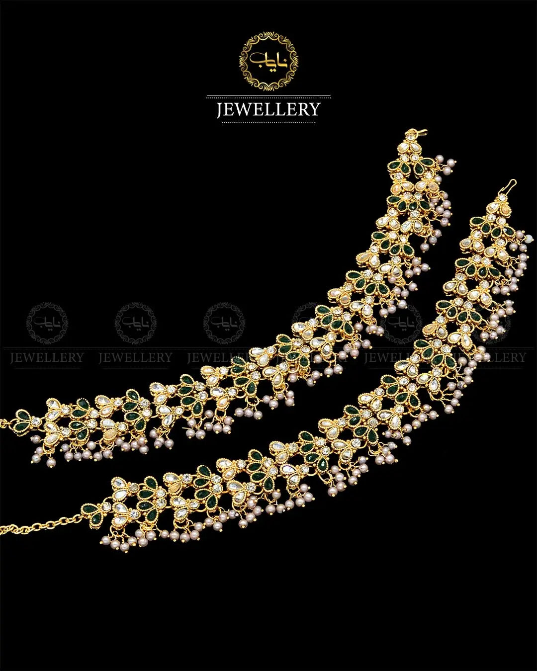 Kundan anklets Pazaib (pair)NJ-1829-G Nayab Jewellery