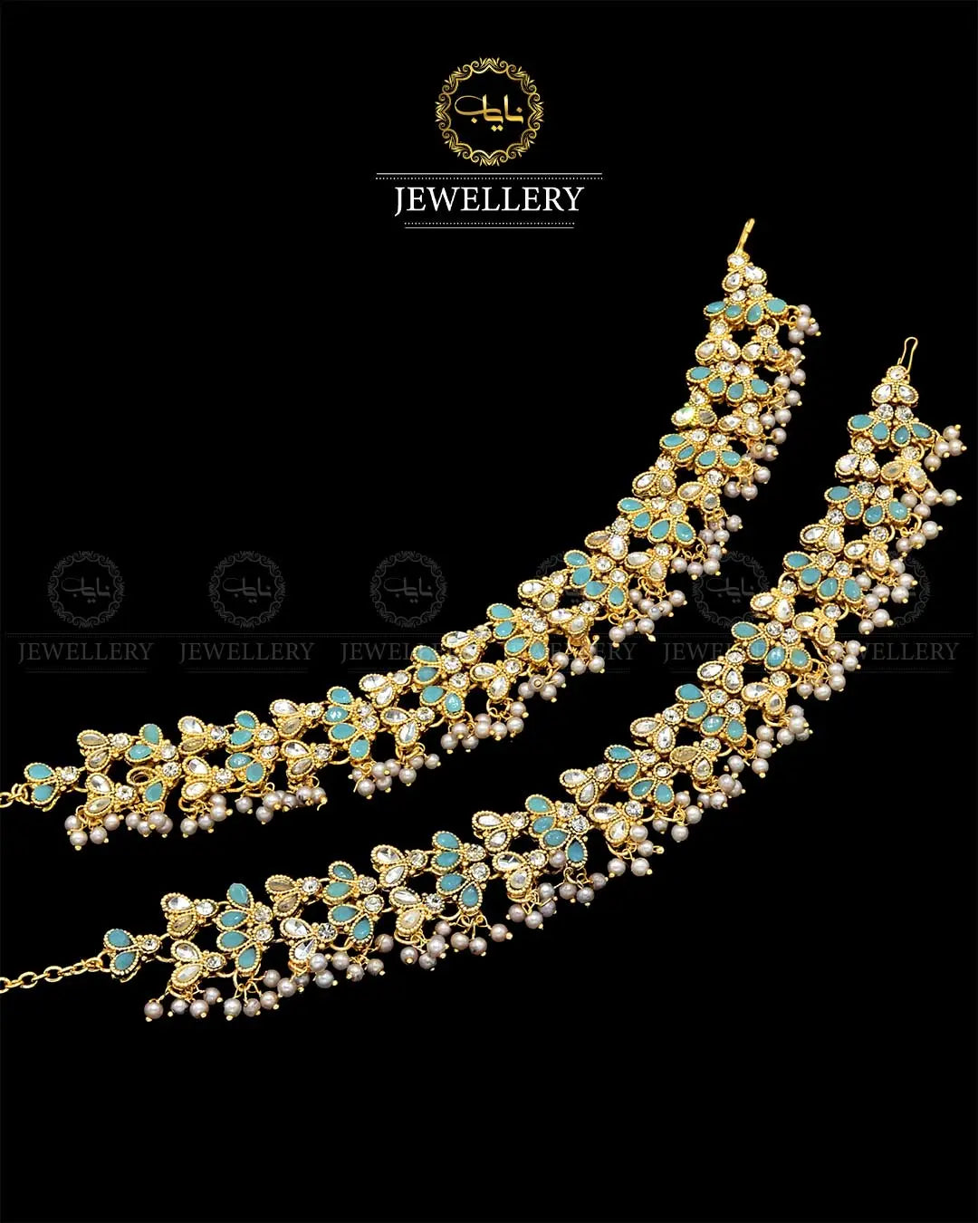 Kundan anklets Pazaib (pair)NJ-1829-G Nayab Jewellery