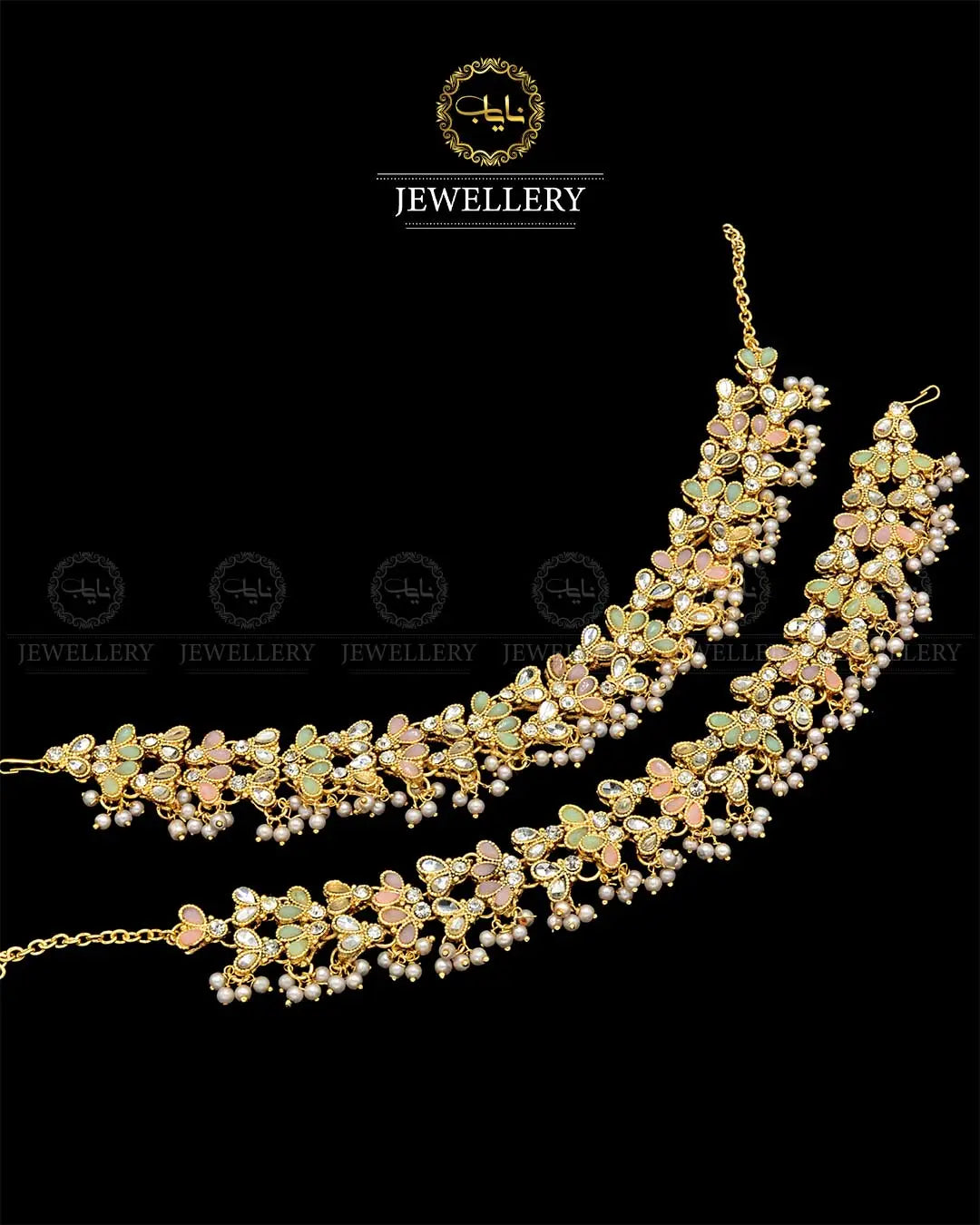 Kundan anklets Pazaib (pair)NJ-1829-G Nayab Jewellery