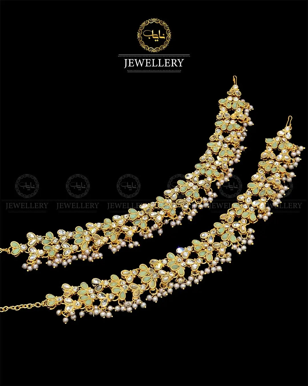 Kundan anklets Pazaib (pair)NJ-1829-G Nayab Jewellery